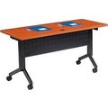 Global Equipment Interion    Flip-Top Training Table, 60"L x 24"W, Cherry 695124